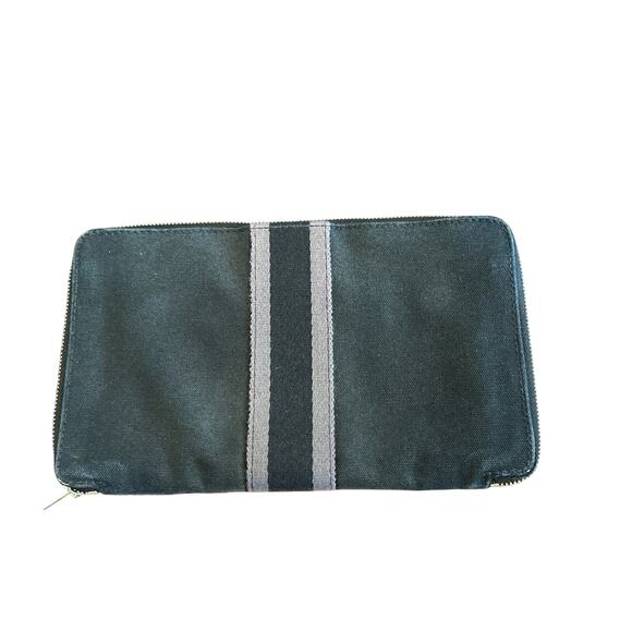 Authentic HERMÈS Fourre Tout Zip Wallet Organizer Charcoal Canvas Extra Large - Picture 1 of 16